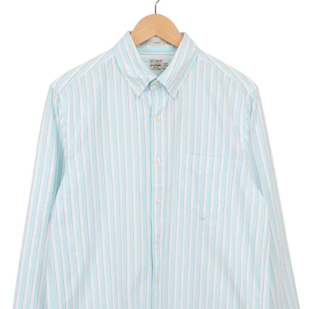 J.Crew Men's Classic Broken-in Organic Cotton Oxford Stripe Shirt Medium T NWT